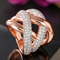 Chunky Twisted Rope Wrap Ring For Women Statement Party Wax Set Zircon Jewelry view 2