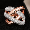 Chunky Twisted Rope Wrap Ring For Women Statement Party Wax Set Zircon Jewelry view 3