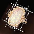 European Palace Style Faux Opal Ring For Women, Double Claw Setting Finger Jewelry view 4