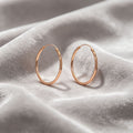 Elegant Diamond-Cut Faceted Gold Alloy Hoop Huggie Minimalist Smooth Metal Round Circle Earrings view 4