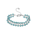 Starry Glass Crystal Woven Hollow Beaded Bracelet For Women Geometric Round Fashion OL Jewelry view 5