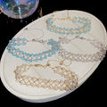 Starry Glass Crystal Woven Hollow Beaded Bracelet For Women Geometric Round Fashion OL Jewelry view 4