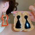 European Vintage Alloy Irregular Geometric Metal Stud Earrings With Silver Pins view 1