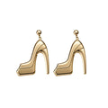 2026 Statement Glossy Iron Irregular Geometric Metal Stud Earrings view 5