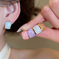 Alloy Enamel Starfish Round Geometric Stud Earrings Jewelry Set Simple Modern Style view 4