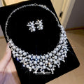 Old Money Faux Pearl Jewelry Set With Rhinestone Hollow Round Stud Earrings And Necklace view 1