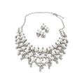 Old Money Faux Pearl Jewelry Set With Rhinestone Hollow Round Stud Earrings And Necklace view 5