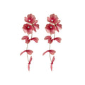Silver Mesh Flower Crystal Rhinestone Stud Earrings Beach Vacation Floral Jewelry view 5