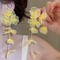 Silver Mesh Flower Crystal Rhinestone Stud Earrings Beach Vacation Floral Jewelry view 3