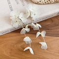 Silver Mesh Flower Crystal Rhinestone Stud Earrings Beach Vacation Floral Jewelry view 4