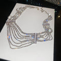 Old Money Copper Multi Layer Zircon Tassel Geometric Clavicle Necklace For Elegant Women view 4