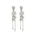Spring Date Resin Flower Tassel Drop Earrings, Statement Floral Dangle Earrings For Women view 5