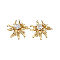 French Luxury Sparkling Zircon Flower Copper Stud Earrings With Silver Pins Vintage Niche Design view 5
