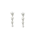 Elegant Silver Needle Zircon Star Studs With Sparkling Rhinestone Tassel Drop Earrings view 5