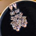Light Luxury Alloy Teardrop Rhinestone Stud Earrings With Silver Pins, Elegant Princess Style view 4