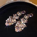 Light Luxury Alloy Teardrop Rhinestone Stud Earrings With Silver Pins, Elegant Princess Style view 2
