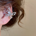 Light Luxury Copper Butterfly Zircon Hollow Clip-on Earrings For Non-Pierced Ears view 3