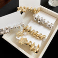 Resin Flower Water Drop Stud Earrings With Silver Pins, Modern Vintage Light Luxury Women's Ear Jewelry view 1