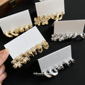 Resin Flower Water Drop Stud Earrings With Silver Pins, Modern Vintage Light Luxury Women's Ear Jewelry view 3