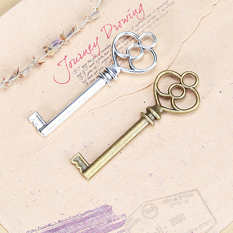 60x20mm Retro Heart Keychain Charm