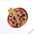 Alloy Enamel Pomegranate Brooch Pin For Coats And Blazers view 3