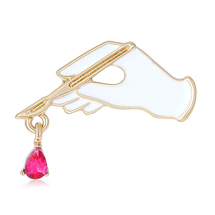 Alloy Enamel Scalpel Brooch For Medical Theme Apparel Decoration