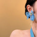 Bohemian Resin Crystal Colorful Flower Stud Earrings Sweet Vacation Style Silver Needle Jewelry view 3