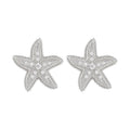 Alloy Starfish Pearl Stud Earrings With Silver Pins, European American Fashion Jewelry For Women view 5