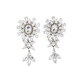Light Luxury Copper Floral Ribbon Rhinestone Pearl Necklace And Stud Earrings Jewelry Set view 5