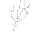 Minimalist Alloy Double Layer Pleated Cross Clavicle Necklace Casual Geometric Pendant Jewelry view 5