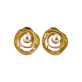 Minimalist Faux Pearl Wrapped Circle Hoop Earrings With Silver Pin Modern Geometric Jewelry view 5