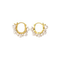 18K Gold Plated Faux Pearl Flower Earrings French Vintage Elegant Floral Ear Cuffs view 5