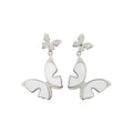 Copper Butterfly Stud Earrings With Silver Posts, Enamel Oil Drip Zircon Sweet Delicate Jewelry For Women view 5