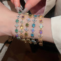 18K Gold Plated Copper Zircon Flower Round Bangle For Women Light Luxury Jewelry view 3