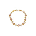 18K Gold Plated Copper Zircon Flower Round Bangle For Women Light Luxury Jewelry view 5