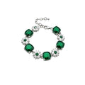 Light Luxury Copper Zircon Square Flower Necklace Bracelet Stud Earrings Jewelry Set view 5
