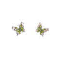 Elegant Green Zircon Butterfly Flower Studs With Rhinestone Crystal Alloy Luxury Women's Earrings view 5