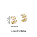 Elegant Vintage Floral Pearl And Rhinestone Gold Alloy Silver Needle Statement Stud Drop Earrings view 4