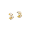 Elegant Vintage Floral Pearl And Rhinestone Gold Alloy Silver Needle Statement Stud Drop Earrings view 5