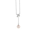 French Style Zircon Bow Faux Pearl Sweater Necklace Elegant Light Luxury Collarbone Chain view 5