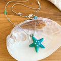 Plastic Resin Ceramic Shell Starfish Sweater Necklace Fresh Vacation Style Clavicle Choker view 4