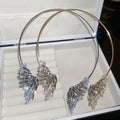 Luxury Copper Rhinestone Angel Wing Choker Necklace For Women, European Statement Jewelry view 4