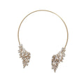 Luxury Copper Rhinestone Angel Wing Choker Necklace For Women, European Statement Jewelry view 5