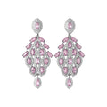 Luxury Full Zircon Leaf Copper Drop Earrings With Silver Pin, Elegant Light Luxury Stud Style view 5