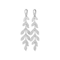 Western Style Iron Crumpled Leaf Tassel Drop Earrings With Silver Needle Posts For Women view 5