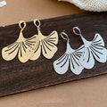 2026 European Style Iron Metal Pleated Round Flower Pendant Drop Earrings For Women view 3