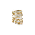 18K Gold Plated Copper Zircon Multi Layer Geometric Round Ear Cuff Clip-on Earrings view 5