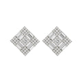 Light Luxury Copper Geometric Rhombus Rhinestone Stud Earrings With Silver Posts view 5