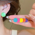 Dopamine Enamel Round Flower Alloy Stud Earrings For Women Spring Summer Sweet Cute Style view 2