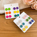 Dopamine Enamel Round Flower Alloy Stud Earrings For Women Spring Summer Sweet Cute Style view 3